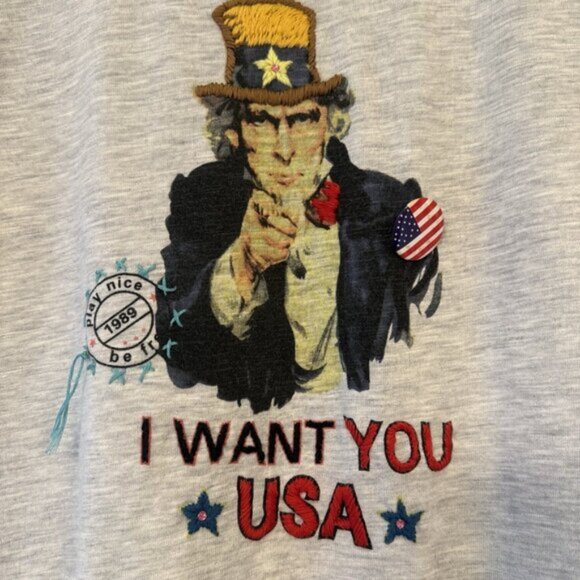 Double D Ranch Women’s Tee Shirt Top Uncle Sam Freedom USA Peace Patriotic XL - Picture 2 of 11